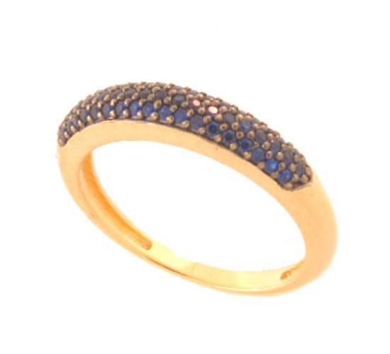 Anel pave fino zirconia azul. 140398