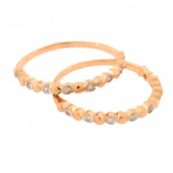 Anel aparador fino intercalado bolinha lisa e zirconia cristal. 140655