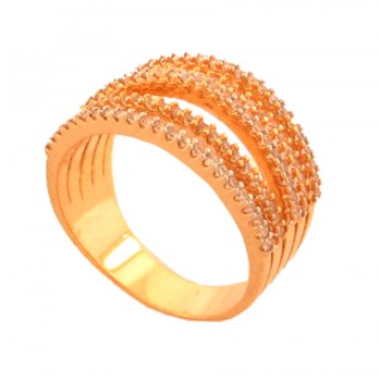 Anel 5 fios zirconia cristal. 140755