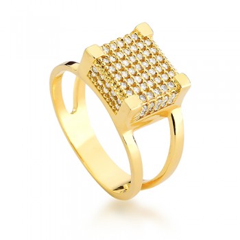 Anel quadrado zirconia cristal. 140792