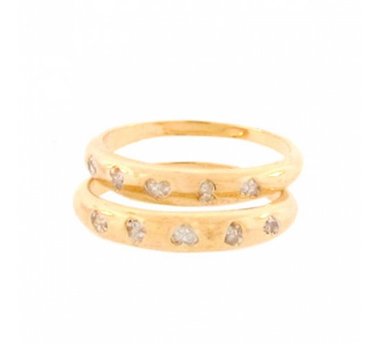 Anel aparador coracoes pequenos zirconia cristal. 140825