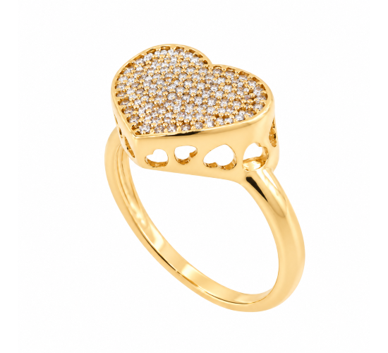 Anel coracao zirconia cristal. 140872