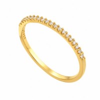 Anel meia alianca fina zirconia cristal. 140879