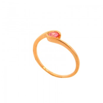 Anel solitario movimento zirconia 3,5mm rosa claro. 141081