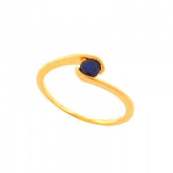 Anel solitario movimento zirconia 3,5mm azul safira.141082
