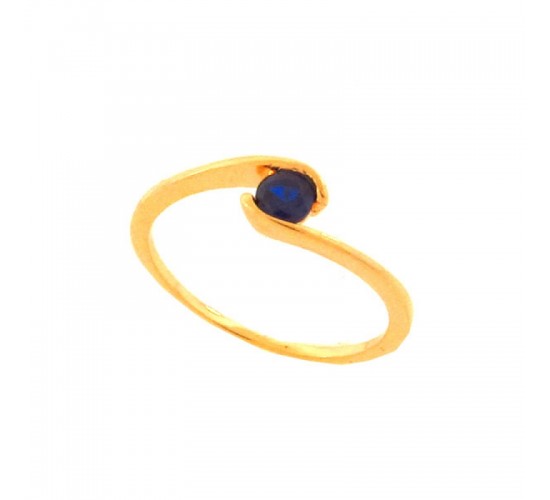 Anel solitario movimento zirconia 3,5mm azul safira.141082