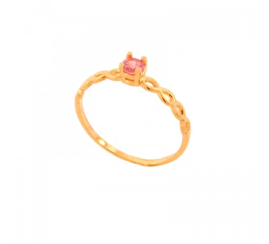 Anel solitario 3,5mm rosa claro lateral infinito.141088