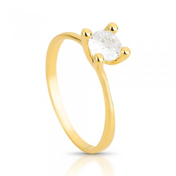 Anel solitario zirconia cristal 5mm base movimento.141101