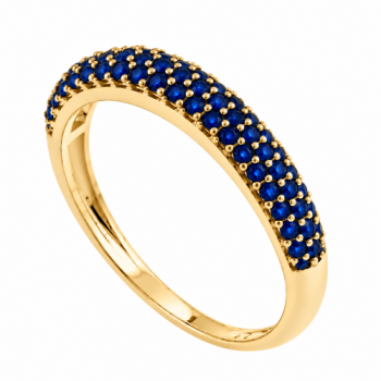 Anel meia alianca pave zirconia azul. 141115 Anel meia alianca pave zirconia azul. 141115