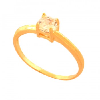 Anel solitario 4,5mm quadrado zirconia cristal. 141145