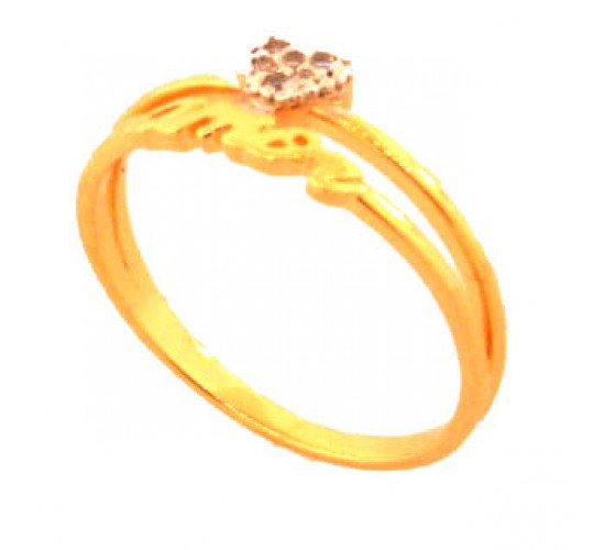 Anel 2 fios amor com coracao zirconia cristal. 141167