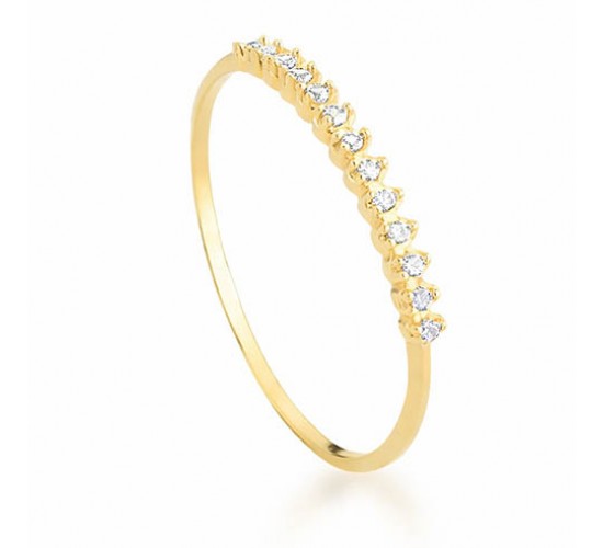 Anel fino gotinha zirconia cristal. 141177