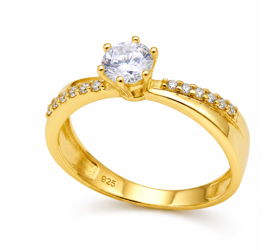 Anel solitario zirconia cristal 5mm aro liso e zirconia cristal.141219