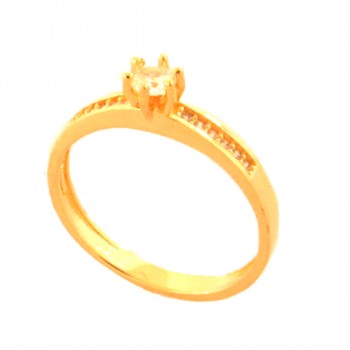 Anel solitario zirconia 3,5mm aro zirconia cristal. 141424