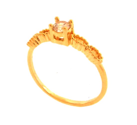 Anel solitario zirconia cristal 3,5mm zirconia cristal nas laterais. 141450