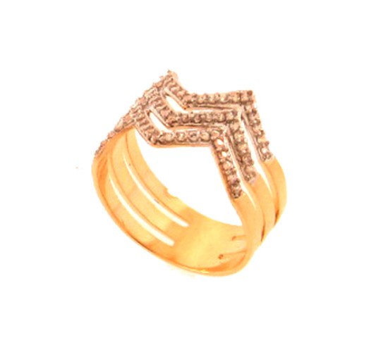 Anel 3 tiras zig zag zirconia cristal. 141459
