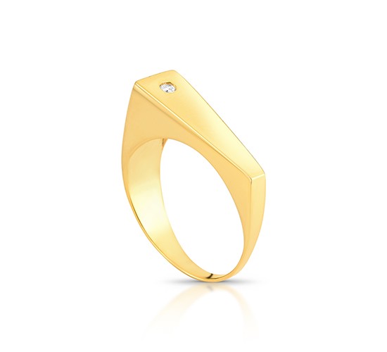 Anel reto lateral mail com zirconia cristal. 1415410