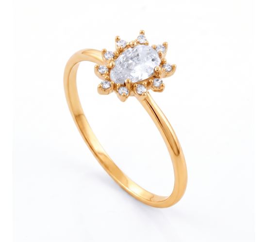 Anel gota cristal e zirconia cristal em volta. 1430050