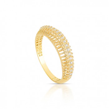Anel vazado, com zirconia cristal vazado. 1435530