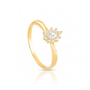 Anel gota cristal 9mm, zirconia cristal em volta. 1435560
