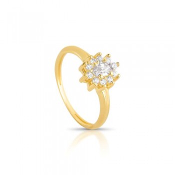 Anel oval cristal 10mm com zirconia cristal em volta. 1435570