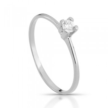 Anel solitario 3mm, prata. 340134