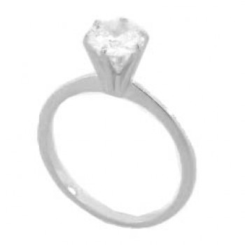 Anel solitario 6mm, prata. 340240