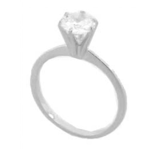 Anel solitario 6mm, prata. 340240