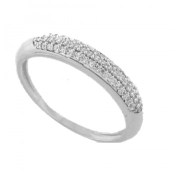 Anel pave fino zirconia cristal, prata. 340396