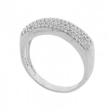 Anel pave media zirconia cristal, prata. 340563