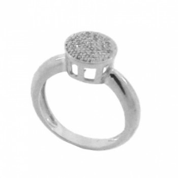 Anel chuveiro redondo zirconia cristal, prata. 340574