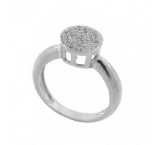 Anel chuveiro redondo zirconia cristal, prata. 340574