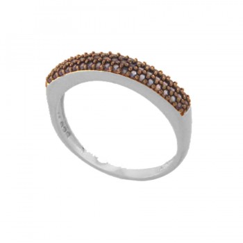Anel pave reta media zirconia azul, prata. 340675