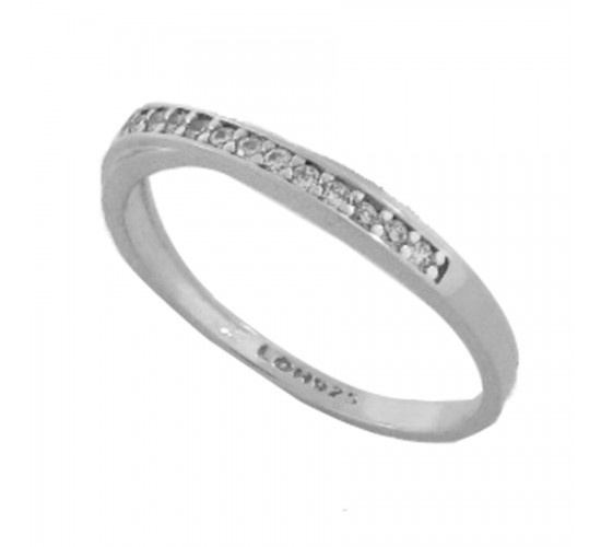 Anel fino sobreposto zirconia cristal, prata. 340851