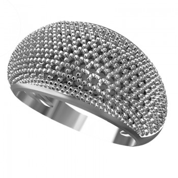 Anel pave grande zirconia cristal, prata. 340870