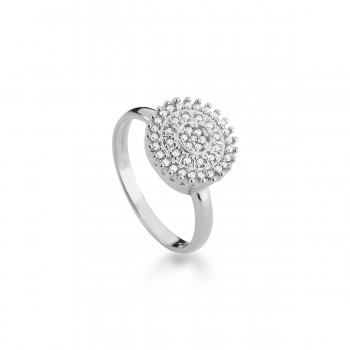 Anel pizza zirconia cristal, prata. 340925