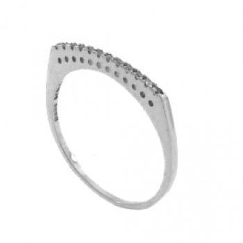 Anel alianca fina zirconia cristal vazada, prata. 340941