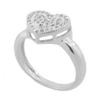 Anel coracao zirconia cristal, prata. 341017