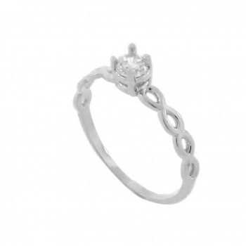 Anel solitario zirconia 3,5mm cristal lateral infinito, prata. 341066