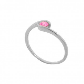 Anel solitario movimento zirconia 3,5mm rosa claro, prata. 341081
