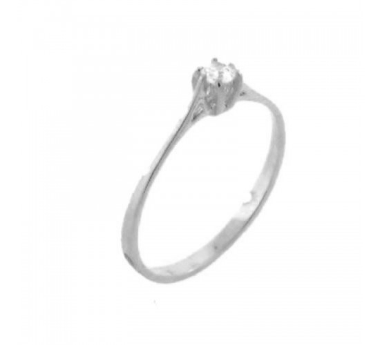 Anel solitario zirconia cristal 3mm em prata. 341102