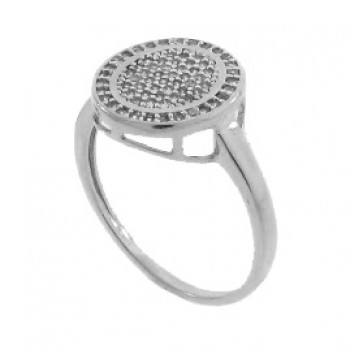 Anel oval zirconia cristal no centro e em volta, prata. 341142