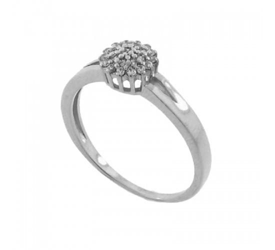 Anel chuveiro flor zirconia cristal, prata. 341226