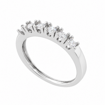 Anel meia alianca zirconia cristal 2.5mm, prata. 341367