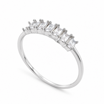Anel meia alianca baguete cristal 1.5 x 3.0mm. 341371