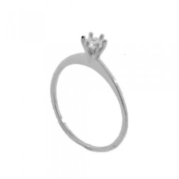 Anel solitario zirconia cristal 3,5mm, prata. 341446