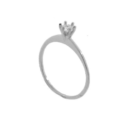 Anel solitario zirconia cristal 3,5mm, prata. 341446