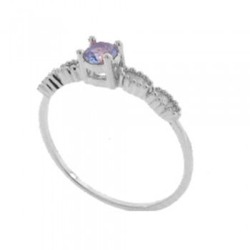 Anel solitario zirconia azul claro 3,5mm zirconia cristal nas laterais, prata. 341452