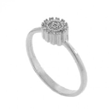 Anel chuveiro redondo zirconia cristal, prata. 341460