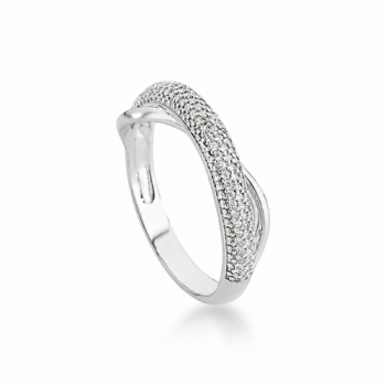 Anel sobreposto, zirconia cristal, prata. 3415240